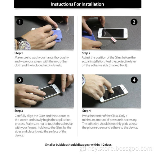 HUYSHE mobile accessories tempered glass anti-scratch 0.3mm 2.5d round edge fancy color screen protector for iphone 6